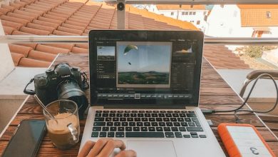 Remote work picture shows team collaborating remotely using laptops and video chat. Flexible, efficient, and productive remote work solution